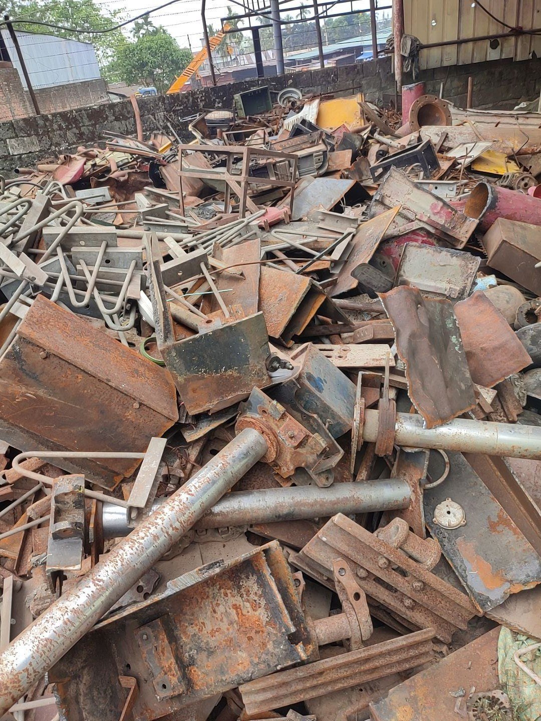 Pile of rusted iron and steel scrap